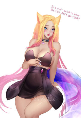 1girls ahri female female_focus female_only k/da_ahri k/da_all_out_ahri k/da_all_out_series k/da_series league_of_legends shinekoshin shinkodoku