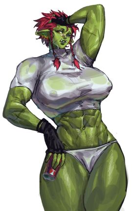 1girls abs athletic athletic_female cassandra_(virgoart1509) female green_skin muscular muscular_female orc orc_female original short_hair virgoart1509