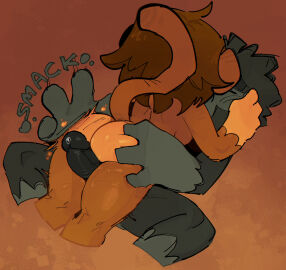 anthro ass biped bloons_tower_defense bodily_fluids brown_body brown_fur brown_hair brown_tail duo erection female fingers fur genital_fluids genitals glans goon_(goonie_san) goonie-san grey_body grey_fur hair haplorhine hi_res humanoid_genitalia humanoid_penis male male/female mammal monkey ninja_kiwi nude nude_anthro nude_female penis precum primate sex simple_background tail thigh_sex