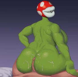 ass assjob big_ass big_breasts big_butt bodily_fluids breasts buttjob cum cum_on_ass cum_on_butt duo elemental_creature elemental_humanoid eyeless female flora_fauna genital_fluids genitals goldcrustedchicken green_body hand_on_hip hi_res hot_dogging huge_ass huge_breasts huge_butt human humanoid leaf leaf_arms lips looking_back male male/female mammal mario_(series) muscular muscular_female nintendo penis piranha_plant plant plant_humanoid purple_background rear_view red_body sex sharp_teeth simple_background spots tan_body tan_skin teeth thick_lips thick_thighs white_lips white_spots wide_hips