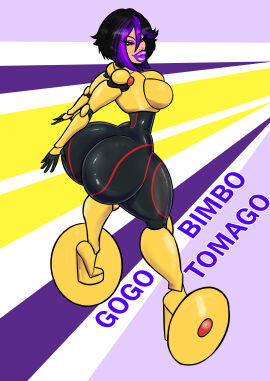 1girls alternate_version_available ass big_breasts big_hero_6 big_hips big_lips big_thighs bimbo bimbo_body bimbo_lips bimbofication bimbofied black_bodysuit black_hair black_skinsuit bodysuit bottom_heavy bradtanker3 breasts brown_eyes bubble_ass bubble_butt clothed clothed_female clothing disney english_text eyeshadow female female_only full_lips gogo_tomago high_heels huge_ass huge_butt light-skinned_female light_skin lipstick marvel marvel_comics medium_hair platform_heels plump_lips purple_eyeshadow purple_hair purple_lips purple_lipstick round_ass round_butt skin_tight skin_tight_clothes skin_tight_suit skinsuit slim_waist small_waist solo solo_female text thick_thighs two-tone_hair very_high_heels voluptuous voluptuous_female wedge_heels wide_hips