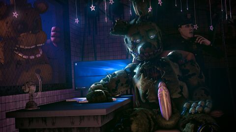 3boys animatronic balls bear boner cock dick erection five_nights_at_freddy's fnaf half-closed_eyes human inviting lagomorph looking_at_viewer lustful_gaze male male_only n4styr4bbit night_guard night_guard_(fnaf) penis rabbit spread_legs springtrap springtrap_(fnaf) ursid withered_freddy withered_freddy_(fnaf)