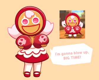 1girls 2024 big_breasts bodypaint breasts cherry_cookie cookie_run female huge_breasts painted_breasts pink_eyes pink_hair smile soff_doll tagme twintails young