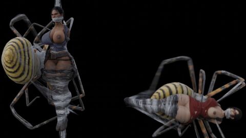 2girls 3d ada_wong animated arachnid arthropod arthropod_webbing ass big_breasts bondage bound breasts captured clothing digital_media_(artwork) ear_piercing ear_ring female female_prey feral footwear gag gagged genitals ghostoast hair hi_res insectophilia monster multi_arm multi_eye multi_limb nipple_piercing nipples nude peril piercing pussy resident_evil ring_piercing sheva_alomar spider spider_web tagme web_bondage web_gag