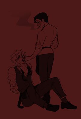 cigarettes dead_plate fingers_in_mouth male male/male male_only questionable_consent rody_(dead_plate) vincent_(dead_plate) yaoi