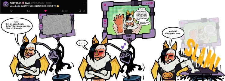 2024 absurd_res angry anthro aroused bat black_hair blarf022 blush breasts censored claws cross-popping_vein crossed_arms dialogue dirty_feet ellipsis embarrassed english_text eyebrow_piercing facial_piercing feet female foot_fetish foot_focus fur hair hairy_legs handjob hi_res honduran_white_bat human human_on_anthro humanoid ineffective_censorship interspecies leaf-nosed_bat male male/female mammal microbat mosaic_censorship musk musk_fetish nipples penile penis piercing profanity pubes sex soles stink_fumes text toe_claws vranda_von_bat_(blarf022) white_body white_fur yangochiropteran