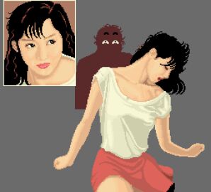 1boy 1girls 2d 2d_animation akiman_(yasuda_akira) animated capcom cg female mahjong_gakuen male small_gif small_image