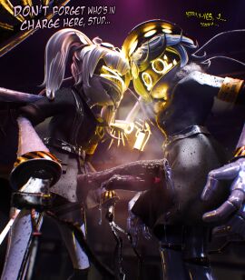 1boy 1futa 3d 4_fingers absurd_res accessory accurate_art_style android animal_genitalia animal_penis anonymous_artist belt blush blush_lines bodily_fluids breath canine_genitalia canine_penis claws clothed clothing clothing_lift coat competition condensation dialogue digital_media_(artwork) disassembly_drone dominant dominant_futa dominant_intersex dripping drooling duo english_text equine_genitalia equine_penis erection excessive_genital_fluids excessive_precum excessive_saliva excessive_sweat fingers frottage futa_on_male futanari genital_fluids genitals glitch_productions glowing glowing_eyes hair hat hazard_stripes headgear headwear hi_res horsecock humanoid intersex intersex/male j_(murder_drones) leaking_precum machine male mechanical_wings military_cap military_clothing military_jacket military_uniform murder_drones n_(murder_drones) nude open_mouth pantsless penile penis penis_size_difference precum precum_drip precum_on_clothing precum_on_penis precum_string robot robot_humanoid saliva saliva_on_tongue saliva_string screen_eyes sex sexual_competition shirt size_comparison smile spread_wings submissive submissive_male sweat syringe tail teeth text tongue tongue_out topwear trenchcoat uniform white_body wings yellow_eyes