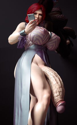 3d big_breasts big_penis big_thighs breasts cock dick dickgirl dress futa_only futanari huge_breasts huge_cock huge_thighs intersex nipple_bulge penis red_hair the_witcher_(series) the_witcher_3:_wild_hunt thick thick_legs thick_penis thick_thighs thighs triss_merigold veiny_penis windo3d