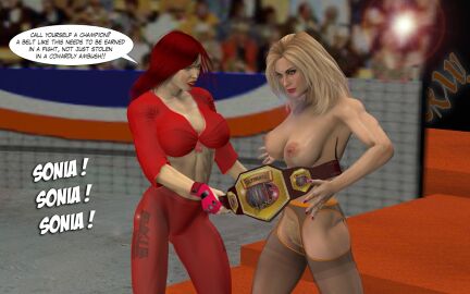 2girls 3d 3d_(artwork) 3d_model 3d_render abs areola areola_slip areolae blonde-haired_female blonde_female blonde_hair blue-eyed_female blue_eyes boobs_out breasts breasts_out camera camera_flash champion championship_belt character_name clothed clothed_female clothed_female_nude_female clothing crop_top cropped_shirt crowd crowd_watching erect_nipples female female_abs female_human female_only fingerless_gloves fit fit_female garter garter_straps holding holding_object long-haired_female long_hair merlinking mma_gloves muscle_tone musclegut muscles muscular muscular_arms muscular_female muscular_legs muscular_thighs nipples nude nude_female nude_female_clothed_female original original_characters paulposer pink_fingerless_gloves pink_gloves red-haired_female red_crop_top red_fingernail_polish red_hair red_lips red_lipstick red_nail_polish red_nails rskowalski shiny shiny_body shiny_boobies shiny_boobs shiny_breasts shiny_hair shiny_skin shiny_thighhighs shiny_thighs shiny_tits shiny_titties speech speech_bubble speech_bubbles story_at_source thick thick_body thick_boobies thick_boobs thick_breasts thick_hips thick_legs thick_lips thick_thighs thick_tits thigh_gap thigh_highs thighhighs thighs tight_clothes tight_clothing tight_fit tight_pants tights title title_belt tits_out titties topless topless_female velvet_hair wrestler wrestling wrestling_belt wrestling_femdom wrestlingryona