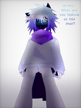 blue_hair clitoral_hood clitoris female furry genderswap genderswap_(mtf) legs mtf_transformation neko oc perspective pussy pussy_juice pussy_lips rule_63 showing_pussy socks transformation vaginal vaginal_juices