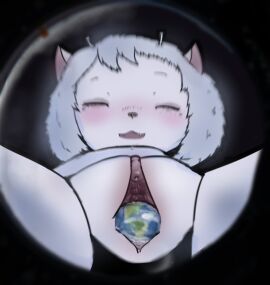 antennae_(anatomy) anthro blush bodily_fluids clitoris close_up_pussy closed_eyes earth fangs female furry furry_female furry_only genital_fluids genitals giantess macro open_mouth planet planet_insertion pussy solo space teruni-inamor teruni_nemira_inamor unbirth unbirthing vaginal_fluids virelli vore