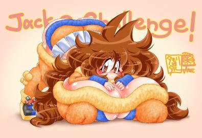 1girls 2021 bell big_breasts big_hair breasts brown_eyes brown_hair cleavage eyelashes female female_focus female_only hips human hyper hyper_breasts jack-o_pose jackochallenge large_breasts lisa_(robopon) looking_at_viewer robopon stockings tamori_hataru thick_thighs thighs top-down_bottom-up underboob