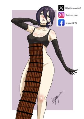 bomb bomb_devil bomb_devil_(chainsaw_man) chainsaw_man green_eyes purple_hair reze_(chainsaw_man) small_breasts urizem urizem_drw