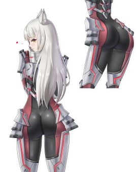 1girls ass ass_focus black_bodysuit black_legwear bodysuit bubble_ass bubble_butt cat_ears cat_girl catgirl fat_ass female female_only highres hourglass_figure large_ass legwear long_hair m_(xenoblade) mio_(xenoblade) nintendo silver_hair skin_tight slim_waist succducc888 thick_ass thick_thighs thighhighs thighs very_long_hair voluptuous wide_hips xenoblade_(series) xenoblade_chronicles_3 yellow_eyes