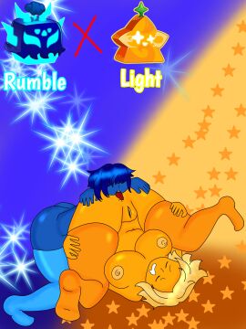 2d 2girls ass big_ass big_breasts blox_fruits blue_body blue_hair breasts closed_eyes elpixol female fruit_humanoid ibispaintx licking_ass multiple_females multiple_girls reference_image roblox roblox_game self_upload short_hair tagme yellow_body yuri