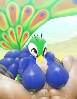 1boy 1girls animal_crossing anthro areola armwear ass avian beach big_ass big_breasts big_butt bird blue_body blue_feathers bodily_fluids borisfed breast_play breasts clothing cum cum_in_mouth cum_inside duo ejaculation feathers fellatio female female_on_human galliform genital_fluids genitals green_body green_feathers grey_areola grey_armwear grey_clothing grey_legwear grey_nipples grey_thigh_highs hi_res huge_ass huge_breasts huge_butt human human_on_anthro julia_(animal_crossing) lactating legwear male male/female male_on_anthro mammal milk muscular muscular_male nintendo nipples nude oral orange_eyes paizuri pattern_armwear pattern_clothing pattern_legwear pattern_thigh_highs peafowl penile penis phasianid sea sex striped_armwear striped_clothing striped_legwear striped_thigh_highs stripes tan_body tan_skin thick_thighs thigh_highs titfuck titfuck_fellatio titjob water white_body white_feathers wide_hips