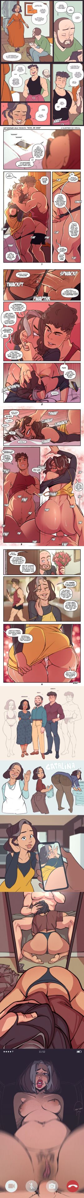 1boy 1girls 2boys 2d 2d_(artwork) ass beard bending_over big_ass black_thong blowjob body_writing breasts brown_hair catalina_(not_enough_milk) cheating cheating_wife clothed clothed_female clothed_female_nude_male comic comic_page comic_panel comic_strip cucked_by_own_son cuckold curvy_female dark-skinned_female dark_hair dark_skin dialogue erection family_photo fellatio female genitals hand_on_head hours_later implied_cheating implied_cuckolding implied_fellatio implied_incest implied_oral incest light-skinned_male light_skin lingerie looking_at_viewer male male/female male_penetrating male_penetrating_female masculine_male mature_female mature_male milf mirror mirror_selfie mother_and_son muscular muscular_male no_pants not_enough_milk_(artist) nude_male_clothed_female oral original original_character panties penetrating penetration penis penis_in_pussy phone pudgy_belly pussy selfie sex shorter_female solo_female speedo stockings straight straight_sex t-shirt taller_male text thick_thighs thong underwear1girls vagina vaginal_penetration vaginal_sex wide_hips writing_on_ass younger_male