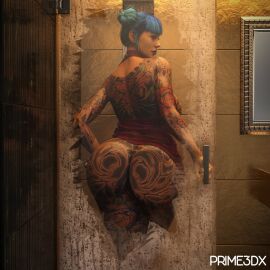 1futa 3d against_glass asian ass back_view bathroom big_ass blue_hair cd_projekt_red cheri_nowlin cyberpunk_2077 earrings futa_only futanari huge_ass intersex paag presenting_hindquarters prime3dx shower solo tattoo tattoos tattoos_everywhere yakuza_tattoo