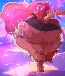 ass ass_grab au_ra beach big_ass big_breasts big_butt big_lips bimbo_lips black_dress blush breast_grab breasts breasts_out butt_grab clothing detailed_background disembodied_hand disembodied_hands dress feet female final_fantasy final_fantasy_xiv fully_clothed gigantic_ass gigantic_breasts glasses hair hand_on_ass hand_on_breast hand_on_butt horns huge_ass huge_breasts huge_butt huge_thighs humanoid hyper hyper_ass hyper_breasts hyper_butt hyper_thighs lens_flare long-haired_female long_hair misaki_hagane okioppai panties pink_background raen red_eyes red_hair red_head solo solo_focus surprised surprised_expression surprised_face tail thick_thighs underwear white_horns white_scales ych_commission