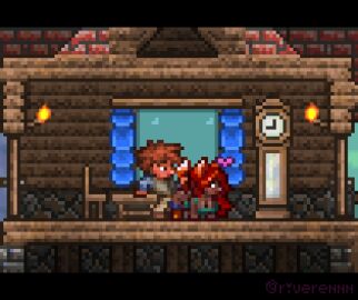 1boy 1girls 2024 accurate_art_style animal_ears animal_tail animated big_breasts breasts brown_hair clothed_female clothed_male clothing dark-skinned_female dark_skin doggy_style female fox_ears fox_girl fox_tail from_behind from_behind_position furry hair heart indoors light-skinned_male light_skin male male/female male_penetrating_female penetration penis pixel_animation pixel_art player_(terraria) pussy red_hair riverdyxxx riveren rough_sex self_upload sex straight tail tail_grab terraria vaginal_penetration zoologist_(terraria)