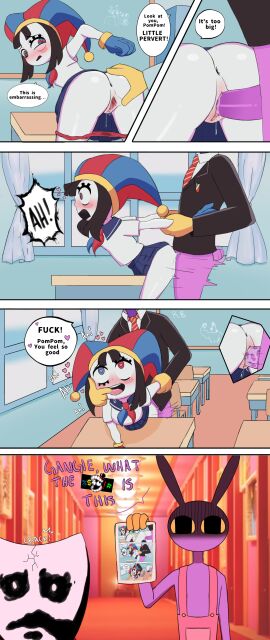 anus artist_request artista:r_bunnn ass ass_grab blush classroom clothed_sex comedy comic dialogue disturbed doggy_style female finger_in_mouth funny gangle_(the_amazing_digital_circus) glitch_productions gloves grabbing_arms heart_eyes jax_(tadc) jax_(the_amazing_digital_circus) jester_hat male male/female meme_face open_mouth open_pussy panties panties_around_legs penetration penis pleasure_face pomni pomni_(the_amazing_digital_circus) pussy pussy_juice rough_sex saliva school_desk school_uniform schoolgirl sex sketch source_request tail the_amazing_digital_circus vaginal_penetration vaginal_sex