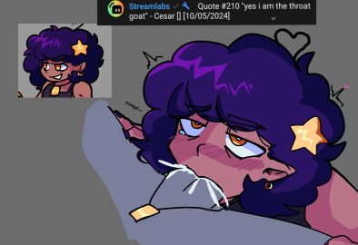 ahoge anonymous_male cumming cumming_in_mouth deepthroat earring ejaculation eyes_rolling_back fellatio fever_(friday_night_fever) fever_dreams friday_night_fever friday_night_funkin hands_on_legs hands_on_thighs heart heart_ahoge long_ears male motion_lines nokibro reference_image self_upload star thick_eyebrows yaoi