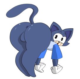 anus ass ass_up balls ballsack bottomless_anthro femboy male surprised_expression thick_ass thick_thighs toontown toontown_cat toontown_corporate_clash toontown_online toontown_rewritten