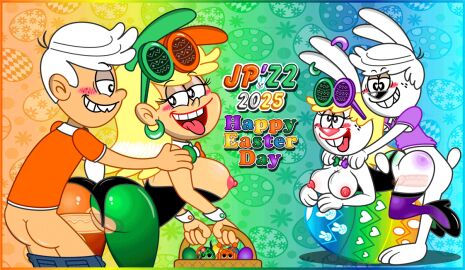 1boy 1girls animated anthro anthro_on_anthro blair_loud blonde_hair brother_and_sister bunny_costume clothed clothed_sex clothing costume dress easter egg english_text fake_ears fake_rabbit_ears female gif group hair holidays human human_on_human incest jaimeprecoz2 lagomorph leni_loud lincoln_loud live2d male male_penetrating mammal older_sister parallel_sex pussy rabbit sex shirt straight sunglasses text the_loud_house vaginal_penetration warren_loud white_hair