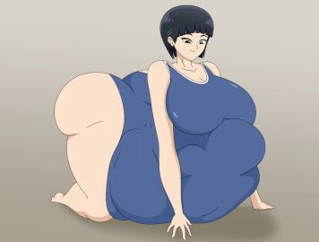 2girls all_fours animated animated_gif ass black_hair breasts damnitshuge digestion female female_pred female_prey huge_ass huge_belly huge_breasts huge_butt kirigaya_suguha one-piece_swimsuit oral_vore short_hair smile struggling struggling_prey sword_art_online thick_thighs unwilling_prey vore vore_belly willing_pred yuuki_asuna