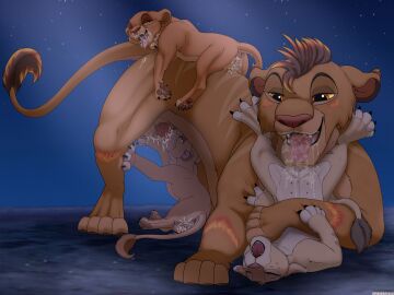 2024 4:3 after_sex age_difference animal_genitalia animal_penis animal_pussy anus backlash91 bodily_fluids claws conditional_dnp cub cum cum_in_mouth cum_in_pussy cum_inside disney eos_(tigerriser) feet felid feline_genitalia feline_penis feline_pussy fellatio female female_cub feral feral_on_feral fur genital_fluids genitals group group_sex hi_res kiara_(the_lion_king) larger_male legs_up lion looking_pleasured lying male male/female mammal night older_feral older_male older_on_younger on_back open_mouth open_smile oral outside pantherine pawpads penile penile_spines penis pussy sex size_difference smaller_female smile spread_legs spread_pussy spread_toes spreading striped_body striped_fur stripes teats the_lion_guard the_lion_king tiifu toe_claws toes tongue tongue_out vaginal_fluids young young_female younger_female zuri_(the_lion_guard) zuri_(tlg)