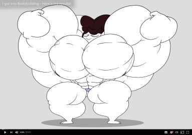 abs biceps big_muscles breasts broozerpunch brown_hair excessive_muscles female hair huge_muscles jaiden jaiden_animations large_muscles long_hair muscles muscular muscular_arms muscular_female muscular_legs muscular_thighs needs_breasts pecs