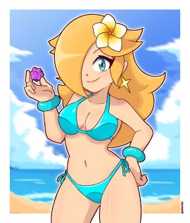1girls 2025 artist_name ass beach bikini breasts earrings efextex english english_text female female_focus female_only flower flower_in_hair light-skinned_female light_skin mario_(series) medium_ass medium_breasts medium_thighs mostly_nude mostly_nude_female nintendo princess_rosalina sexy solo solo_female solo_focus star_bits star_earrings super_mario_bros. super_mario_galaxy text thighs wrist_cuffs