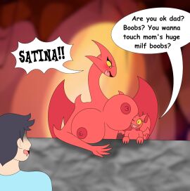 1boy 2girls amateur_artist anthro big_breasts bodily_fluids boobs?_wanna_touch_boobs? breasts daughter_(lore) dave_(satina) demon drooling embarrassed embarrassed_female female foxtide888 furniture group hell huge_breasts human looking_at_another lucia_(satina) male mammal mature_female meme milf mother_(lore) mother_and_child_(lore) mother_and_daughter_(lore) nipples nude open_mouth parent_(lore) parent_and_child_(lore) parent_and_daughter_(lore) red_body red_skin saliva satina satina_(character) satina_(series) sitting spread_wings table thicc trio wings