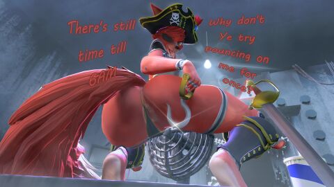 3d animatronic ass ass_focus ass_grab asshole five_nights_at_freddy's fnaf fox foxy_(fnaf) furry mr.russo pirate sfm solo source_filmmaker sword tongue tongue_out