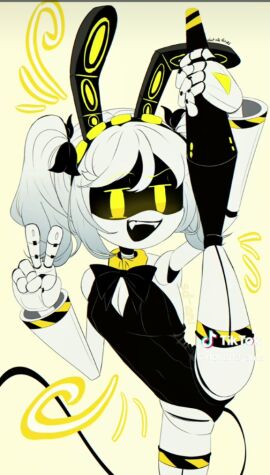 bunny_ears bunnysuit female female_only furry_murder_drone j_(murder_drones) murder_drones tagme tiktok_overlay