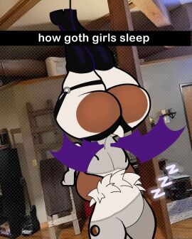 anthro ass bat bat_ears bat_girl bat_humanoid bat_wings big_ass big_butt female hanging_upside_down lxndxntxwn rouge_the_bat sonic_(series) thong white_fur wings