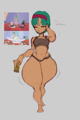 big_hipped big_hips blue_hair breasts bulma_(dragon_ball) bulma_briefs bulma_briefs_(frieza_saga) dragon_ball dragon_ball_z female hips huge_hips large_hips tagme text thick_thighs thighs undergroundj wide_hips