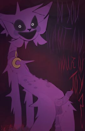 1boy 2024 2d 2d_(artwork) 2d_artwork anatomically_correct anthro anthro_on_anthro anthro_only cat_ears cat_tail catnap_(poppy_playtime) collar crecent critters_(poppy_playtime) feline furry_only looking_at_viewer male male_only mob_entertainment moon multi_nipple nipples no_humans no_teeth open_mouth penis poppy_playtime poppy_playtime_(chapter_3) purple_body purple_cheeks purple_fur purple_penis sex shieshuqqq smile smiling smiling_critters solo tagme zipper