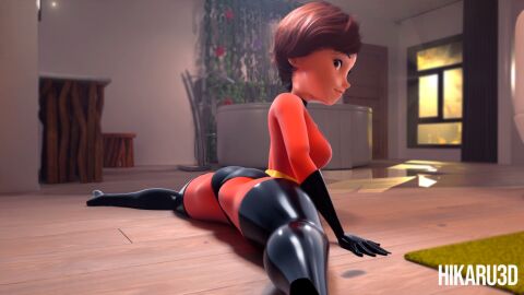 3d 3d_model 3d_render blender blender3d blender_(artwork) blender_(software) blender_cycles blender_eevee female helen_parr naked naked_female sweat the_incredibles toon_disney wet wet_skin