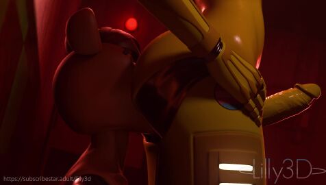 1boys 1futa 3d 3d_animation anal animated anthro ass bodily_fluids chica_(fnaf) five_nights_at_freddy's freddy_(fnaf) futa_on_male futanari hi_res lilly_3d longer_than_30_seconds oral pride_colors questionable_consent rimming shorter_than_one_minute sound sweat tagme video watermark