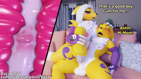 1boy 1girls 2024 3d absurd_res anthro anthro_on_anthro bacn balls bandai_namco big_breasts blush bodily_fluids breast_squish breasts canid canine claws cum cum_in_pussy cum_inside detailed_background digimon digimon_(species) digital_media_(artwork) duo english_text erection female female_anthro female_digimon female_penetrated femboy femboy_on_female fox genital_fluids genitals hand_on_head hi_res incest internal male male/female male_anthro male_digimon male_penetrating male_penetrating_female male_renamon mammal milf mother_and_child mother_and_son naked nipples non-euclidean_sex nude open_mouth parent parent_and_child parent_and_son penetrable_sex_toy penetration penile penis portal_fleshlight portal_sex pussy renamon renamon_(bacn) sex sex_toy smile squish text thinking_with_portals vaginal_penetration white_body white_hair yellow_body