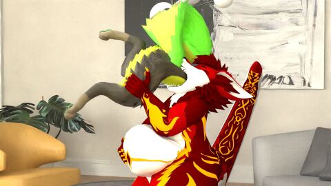 3d anthro belly blender_(disambiguation) canid canine canis digital_media_(artwork) domestic_dog furry german_shepherd green head_first herding_dog hi_res inside mammal mythological_canine mythological_creature mythology overweight pastoral_dog raccoon_dog red shiba_inu slightly_chubby snoggadal spitz stomach_bulge tanuki tosca_shiba vore werecanid werecanine werecreature werewolf wolf