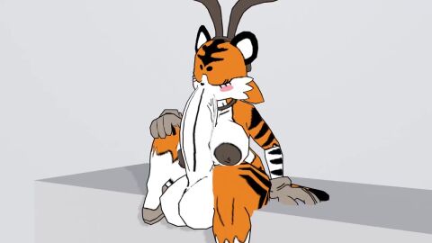 1futa 2-ban_(artist) 3d 3d_model animated autofellatio big_ass big_balls big_breasts big_penis blush furry futanari gloves naked naked_futa no_sound oc orange_fur shorter_than_10_seconds tagme taiga_(2-ban) tiger video waving_at_viewer