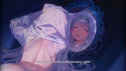 ahe_gao ahegao_face animated animation ass ass_cleavage ass_crack bare_back big_ass booty breasts brown_dust_(series) brown_dust_2 bubble_ass bubble_butt butt_cleavage butt_crack female female_focus female_only ghost_girl granhildr_(brown_dust_2) halloween_costume jumpscare official_animation solo_female tagme teasing thick_ass thick_butt tongue_out very_long_hair video yellow_eyes