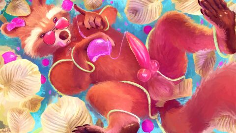 animal_genitalia animal_penis anthro aphrodisiac balls bodily_fluids brown_body brown_fur canine_genitalia canine_penis digitigrade eating erection eyewear eyewear_only fur genital_fluids genitals glasses glasses_only guardians_of_the_galaxy hi_res knot knotted_penis leaking_precum licking licking_lips lying male male_focus mammal marvel marvel_comics nude on_back penis pink_precum precum procyonid raccoon rocket_raccoon sidekick snout solo spread_legs spreading sunglasses sunglasses_only tongue tongue_out unusual_bodily_fluids unusual_genital_fluids unusual_precum watermark wearing_glasses