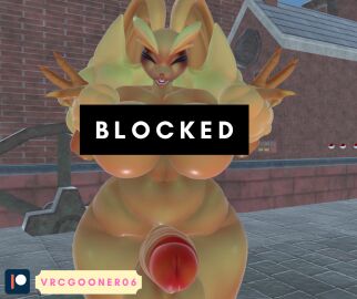 3d anthro big_breasts big_penis breasts censored censored_breasts futanari humiliation intersex lopunny penis pokemon pokemon_(species) teasing vrcgooner06 vrchat