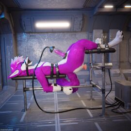 1:1 3d_(artwork) 4k absurd_res anal animal_genitalia animal_penis anthro anthro_on_anthro arms_tied ball_gag balls biped blender_(artwork) blender_cycles bodily_fluids bondage bound canid canine canine_genitalia canine_penis canis claws clothing cuffs_(clothing) cum cum_dripping_from_penis cum_on_penis depth_of_field digital_media_(artwork) dragonplayer erection feet forced_anal forced_orgasm fox fucking_machine fur gag gagged genital_fluids genitals hair hi_res hindpaw inside knot lavi legs_tied machine male male_penetrated mammal milking_cum milking_machine multicolored_body nude open_mouth orgasm paws penetration penis pink_body pink_fur pink_penis purple_penis reflection restraints rexouium slim slim_anthro slim_male slim_sub smile solo submissive submissive_male tail white_body white_fur