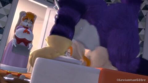 1boy 2girls animated anthro anthro_on_anthro anthro_penetrated big_the_cat bigger_male cream_the_rabbit fat_ass fat_male feline female huge_ass huge_breasts jiggling_ass kabalmystic_(style) lagomorph leviantan581re male mammal milf nipples older_male older_male_and_younger_female on_bed pounding_ass rabbit shaking shocked smaller_female sonic_(series) sonic_the_hedgehog_(series) sound sound_edit sound_effects tagme vanilla_the_rabbit video walked_in_on younger_female