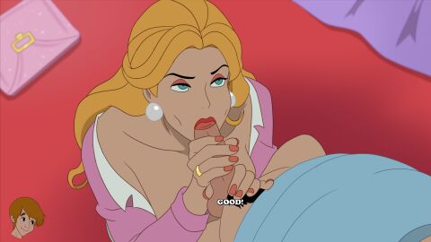 1boy bag blonde_hair blowjob blue_eyes breasts collarbone earrings english_text fake_screenshot fellatio female gloria_(milftoon_drama) handbag handjob inusen jewelry joey_(milftoon_drama) lipstick long_hair makeup male mature_female milf milftoon_drama nail_polish oral penis pubic_hair red_lips red_nails ring shirt straight subtitled uncensored wedding_ring